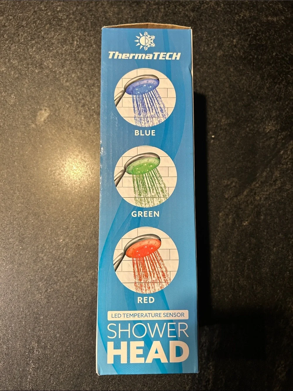 Green LED Temperature Sensor Shower Head